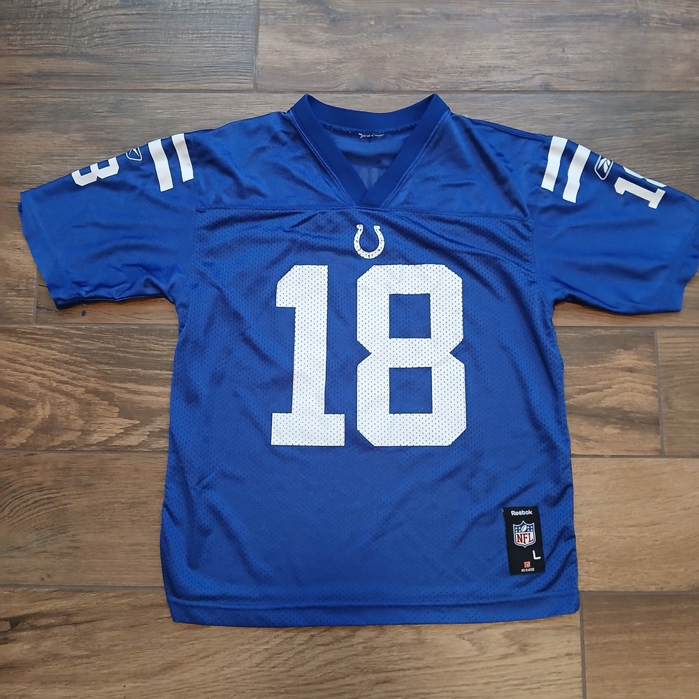 Indianapolis Colts Jersey Youth Large Blue Reebok Peyton Manning Mesh
